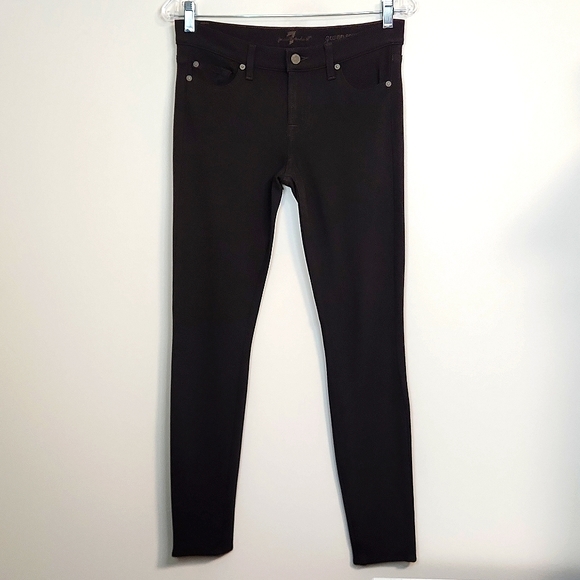 7 For All Mankind Ponte Stretch Brown Jeggings/Skinny Ankle Pants, Size 27 ~ GUC - Picture 3 of 13